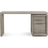 Oxford Three-Drawer Single Pedestal Desk in Mineral by Modus Furniture at Eve Furniture
