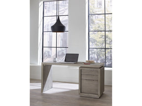 Oxford Three-Drawer Single Pedestal Desk in Mineral by Modus Furniture at Eve Furniture
