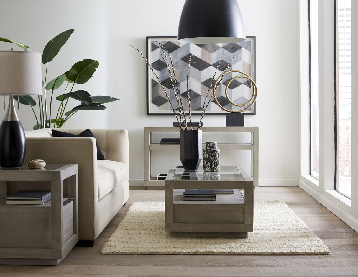 Oxford Two-Drawer Coffee Table in Mineral by Modus Furniture at Eve Furniture