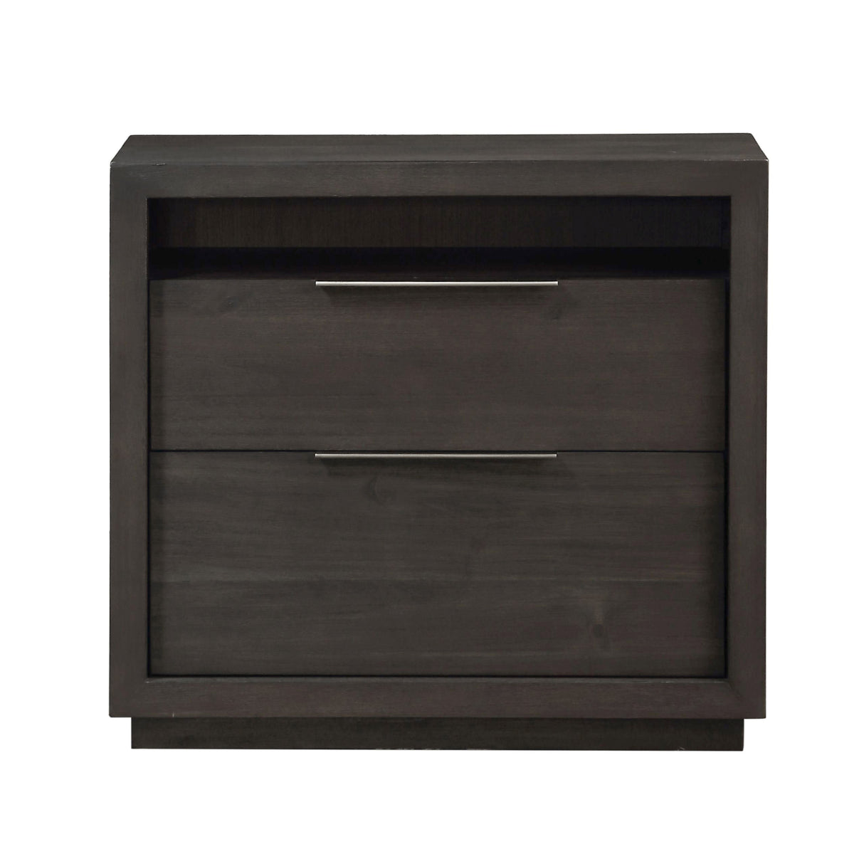 Oxford Two Drawer Nightstand in Basalt Grey by Modus Furniture at Eve Furniture