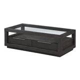 Oxford Two Drawer Rectangular Coffee Table in Basalt Grey by Modus Furniture at Eve Furniture