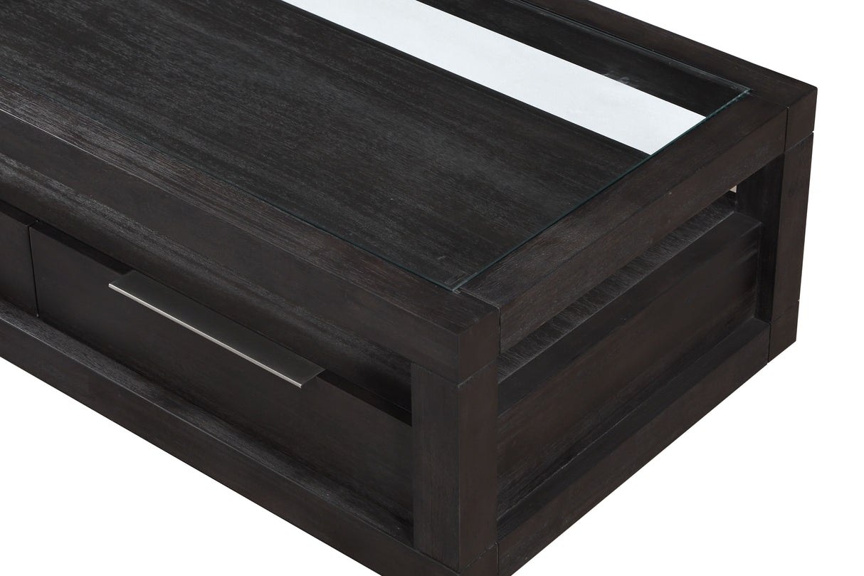 Oxford Two Drawer Rectangular Coffee Table in Basalt Grey by Modus Furniture at Eve Furniture