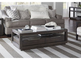 Oxford Two Drawer Rectangular Coffee Table in Basalt Grey by Modus Furniture at Eve Furniture