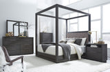 Oxford Upholstered California King Canopy Bed in Dolphin by Modus Furniture at Eve Furniture