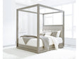 Oxford Upholstered Eastern King Canopy Bed in Mineral by Modus Furniture at Eve Furniture