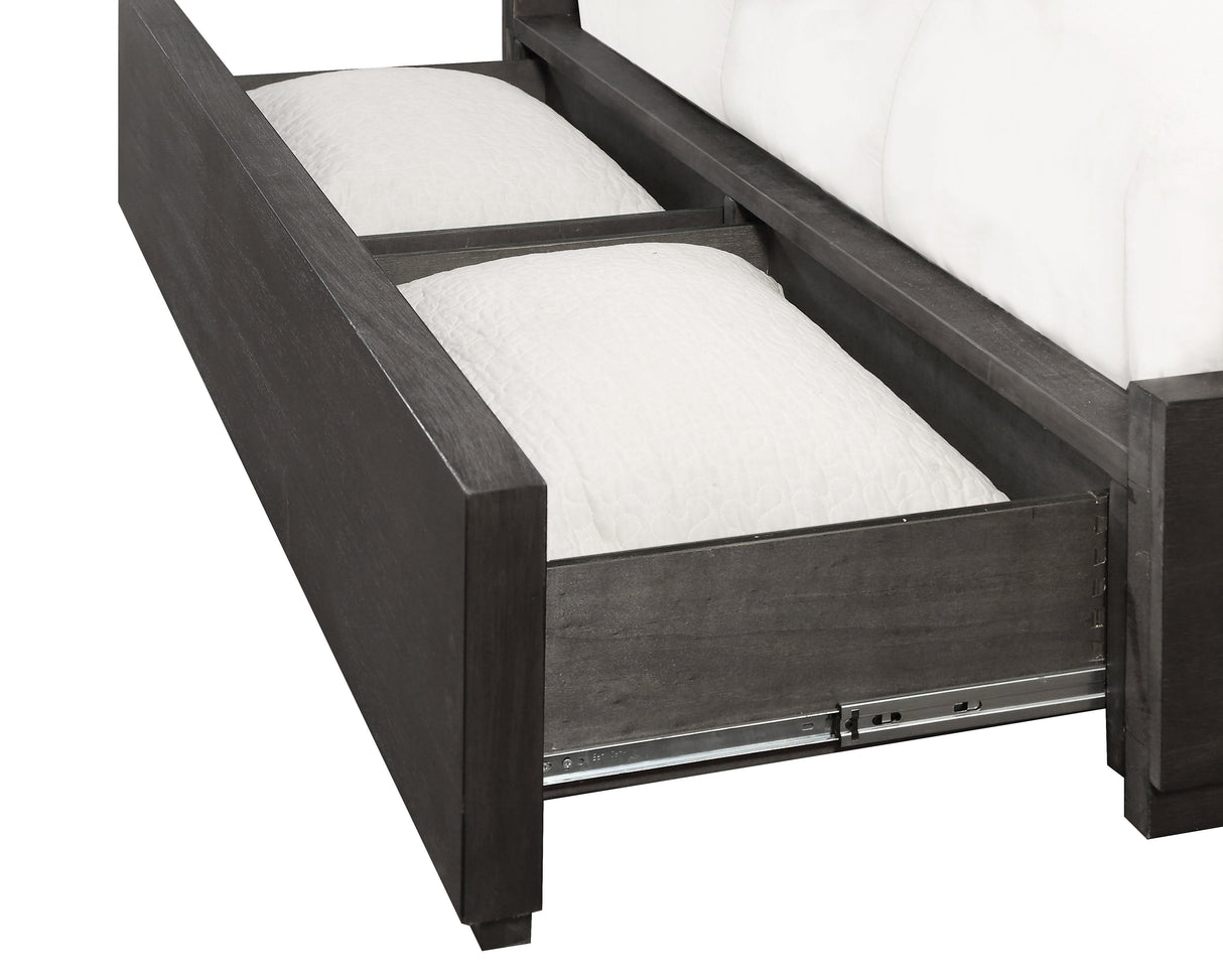 Oxford Upholstered Footboard Eastern King Storage Bed in Dolphin by Modus Furniture at Eve Furniture
