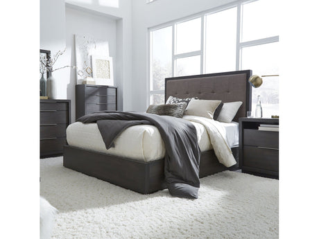 Oxford Upholstered Platform Bed in Dolphin (59") by Modus Furniture at Eve Furniture