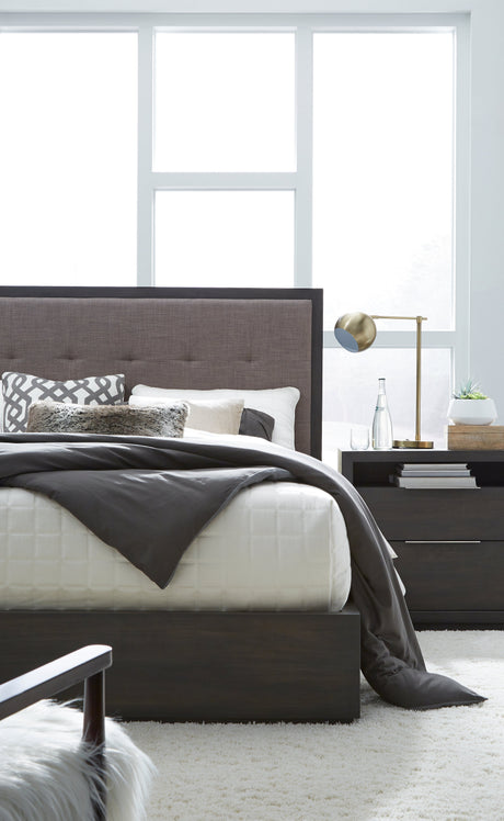 Oxford Upholstered Platform Bed in Dolphin (77") by Modus Furniture at Eve Furniture