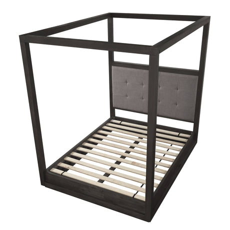 Oxford Upholstered Queen Canopy Bed in Dolphin by Modus Furniture at Eve Furniture