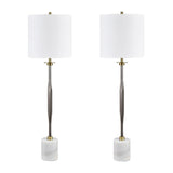 Oxley Silver/White Buffet Lamp (Set of 2) by Crestview at Eve Furniture