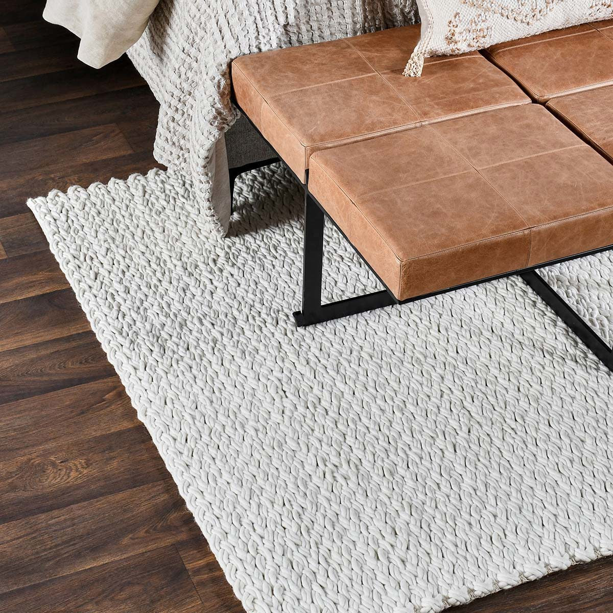 Oxnard Ivory Wool Rug by Classic Home at Eve Furniture
