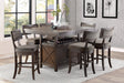 Oxton Dark Cherry/Fabric Extendable Counter Height Set by Homelegance at Eve Furniture
