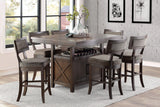 Oxton Dark Cherry/Fabric Extendable Counter Height Set by Homelegance at Eve Furniture