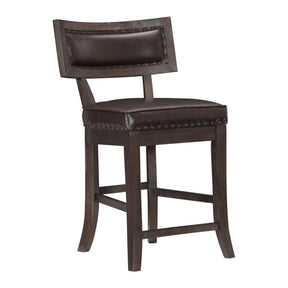 Oxton Dark Cherry/Faux Leather Counter Chair, Set of 2 by Homelegance at Eve Furniture