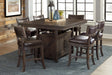Oxton Dark Cherry/Faux Leather Extendable Counter Height Set by Homelegance at Eve Furniture