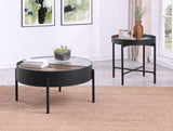 Ozella Sandy Black 2-Piece Round Coffee and End Table Set by Coaster at Eve Furniture