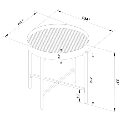Ozella Sandy Black 3-Piece Round Coffee and End Table Set by Coaster at Eve Furniture