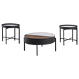 Ozella Sandy Black 3-Piece Round Coffee and End Table Set by Coaster at Eve Furniture