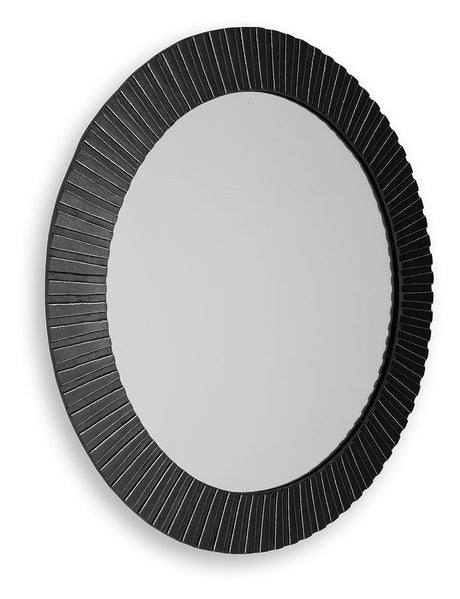 Ozias Black Accent Mirror by Ashley at Eve Furniture