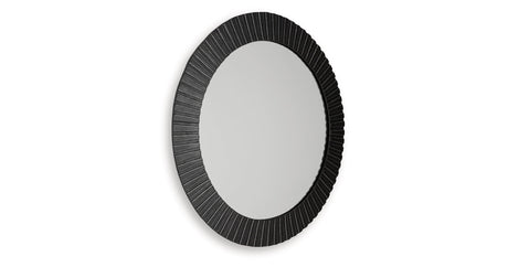Ozias Black Accent Mirror by Ashley at Eve Furniture