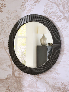 Ozias Black Accent Mirror by Ashley at Eve Furniture