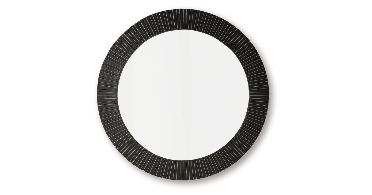 Ozias Black Accent Mirror by ASHLEY FURNITURE at Eve Furniture