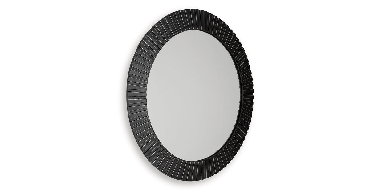 Ozias Black Accent Mirror by ASHLEY FURNITURE at Eve Furniture