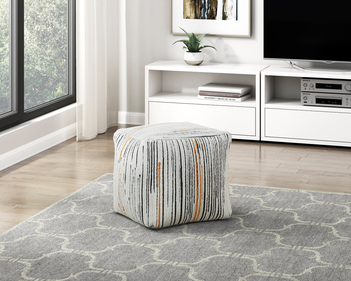 Easley Multi-Color Square Jacquard Pouf (no Wooden Frame)