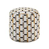 Easley Multi-Color Cylindrical Linear-Pattern Jacquard Pouf (no Wooden Frame)
