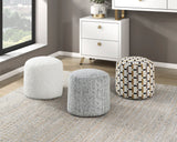 Easley Multi-Color Cylindrical Linear-Pattern Jacquard Pouf (no Wooden Frame)