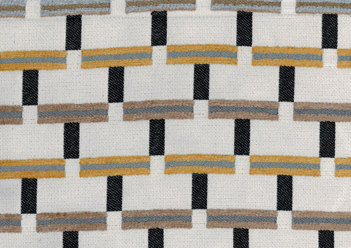 Easley Multi-Color Cylindrical Linear-Pattern Jacquard Pouf (no Wooden Frame)