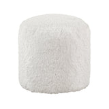 Easley Off-White Cylindrical Faux Fur Pouf (no Wooden Frame)