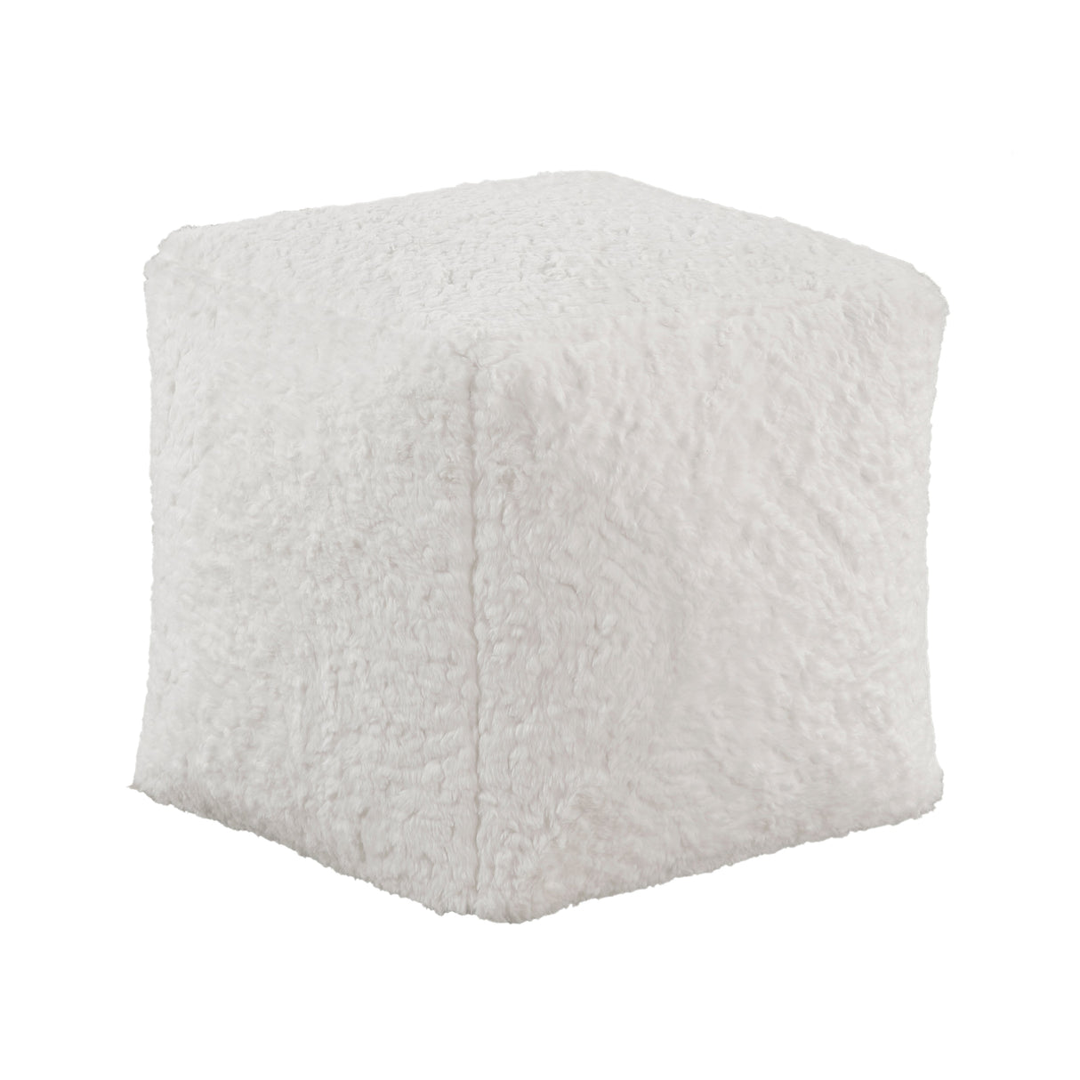 Easley Off-White Square Faux Fur Pouf (no Wooden Frame)