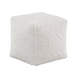Easley Off-White Square Faux Fur Pouf (no Wooden Frame)