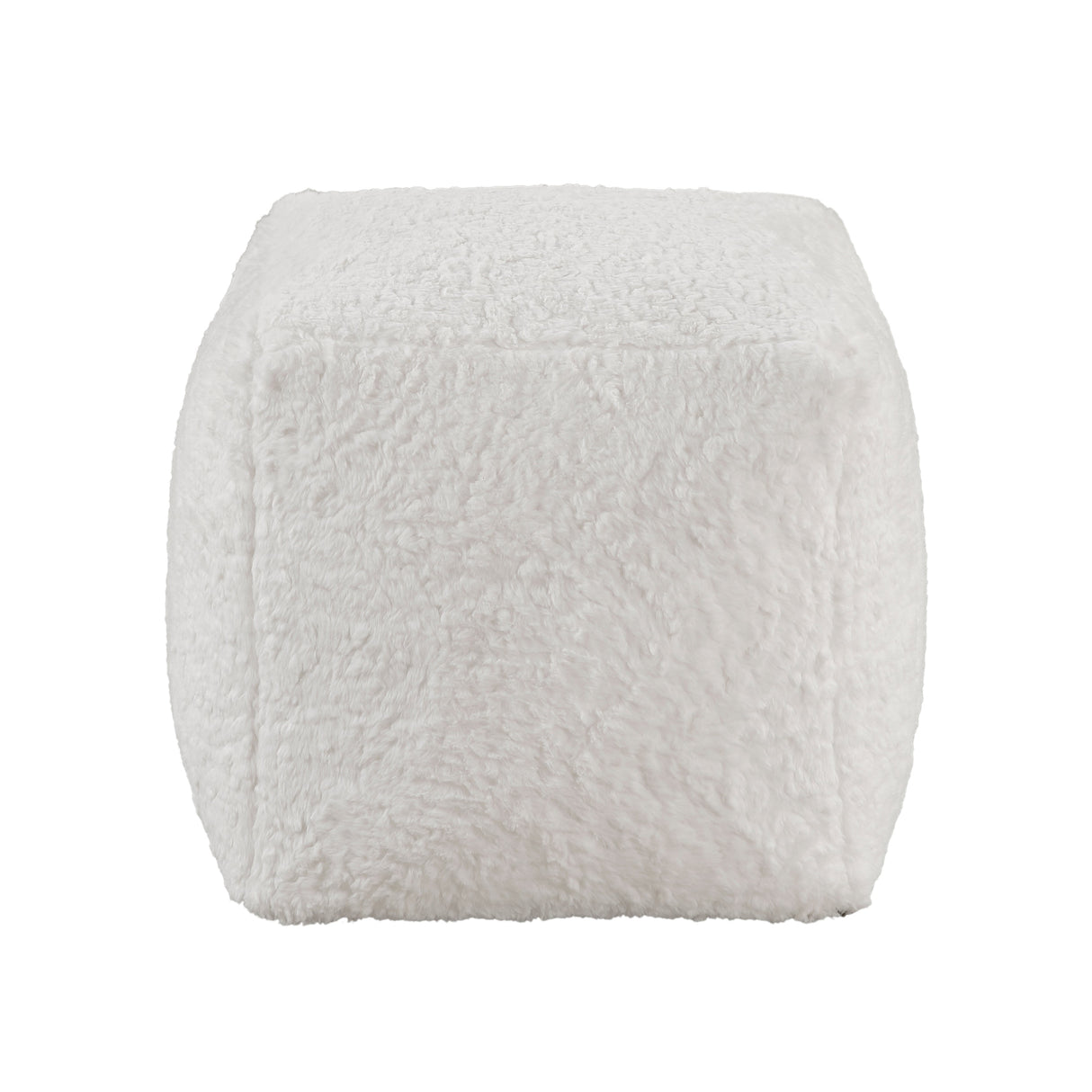 Easley Off-White Square Faux Fur Pouf (no Wooden Frame)