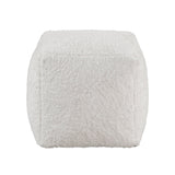 Easley Off-White Square Faux Fur Pouf (no Wooden Frame)