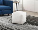 Easley Off-White Square Faux Fur Pouf (no Wooden Frame)
