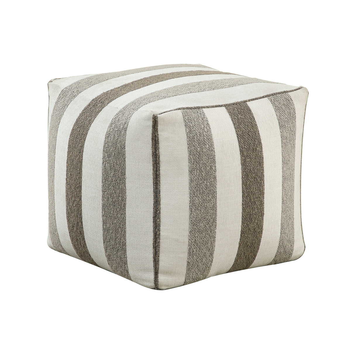Easley Neutral Multi-Color Jacquard Pouf (no Wooden Frame)