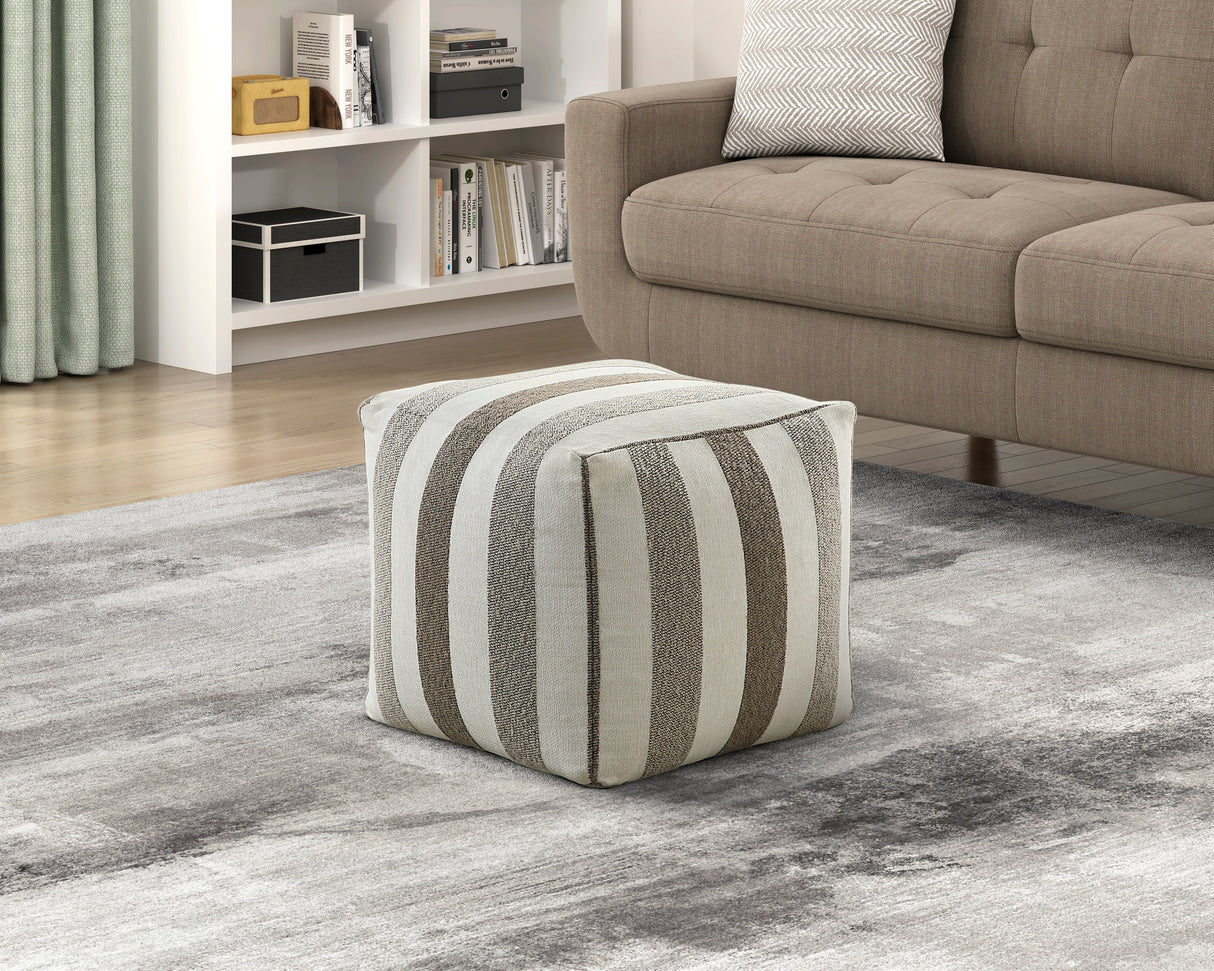 Easley Neutral Multi-Color Jacquard Pouf (no Wooden Frame)