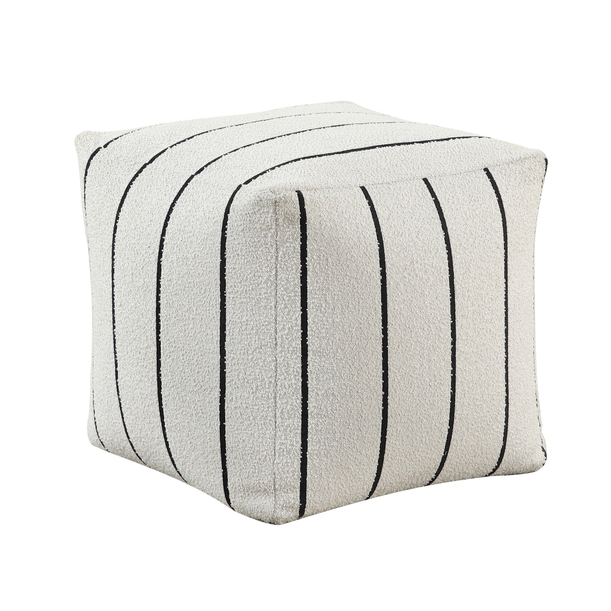 Easley Black/White Stripe Jacquard Pouf (no Wooden Frame)