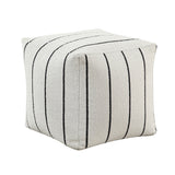 Easley Black/White Stripe Jacquard Pouf (no Wooden Frame)