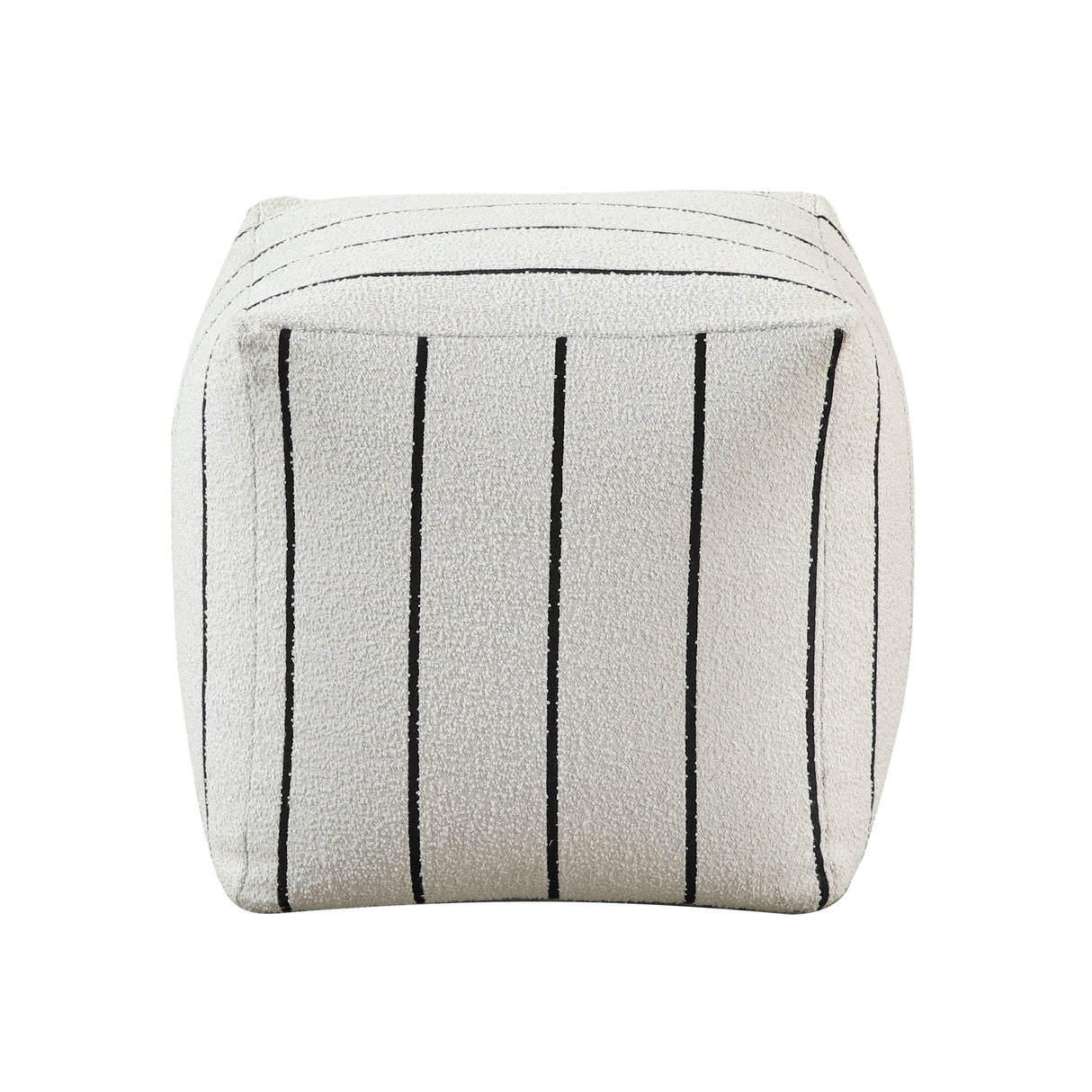 Easley Black/White Stripe Jacquard Pouf (no Wooden Frame)