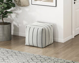 Easley Black/White Stripe Jacquard Pouf (no Wooden Frame)