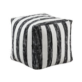 Easley Black & White  Jacquard Pouf (no Wooden Frame)