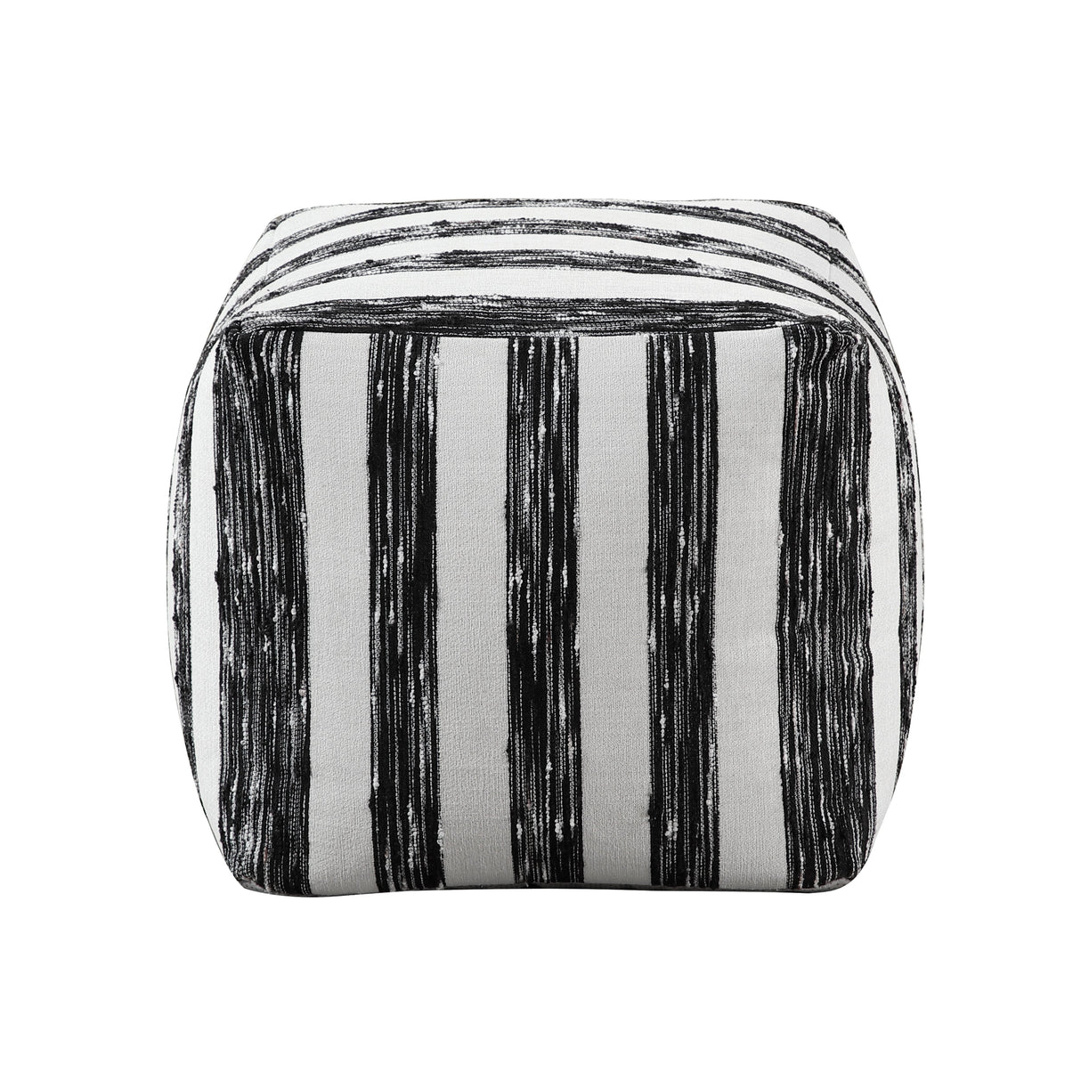 Easley Black & White  Jacquard Pouf (no Wooden Frame)