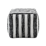 Easley Black & White  Jacquard Pouf (no Wooden Frame)