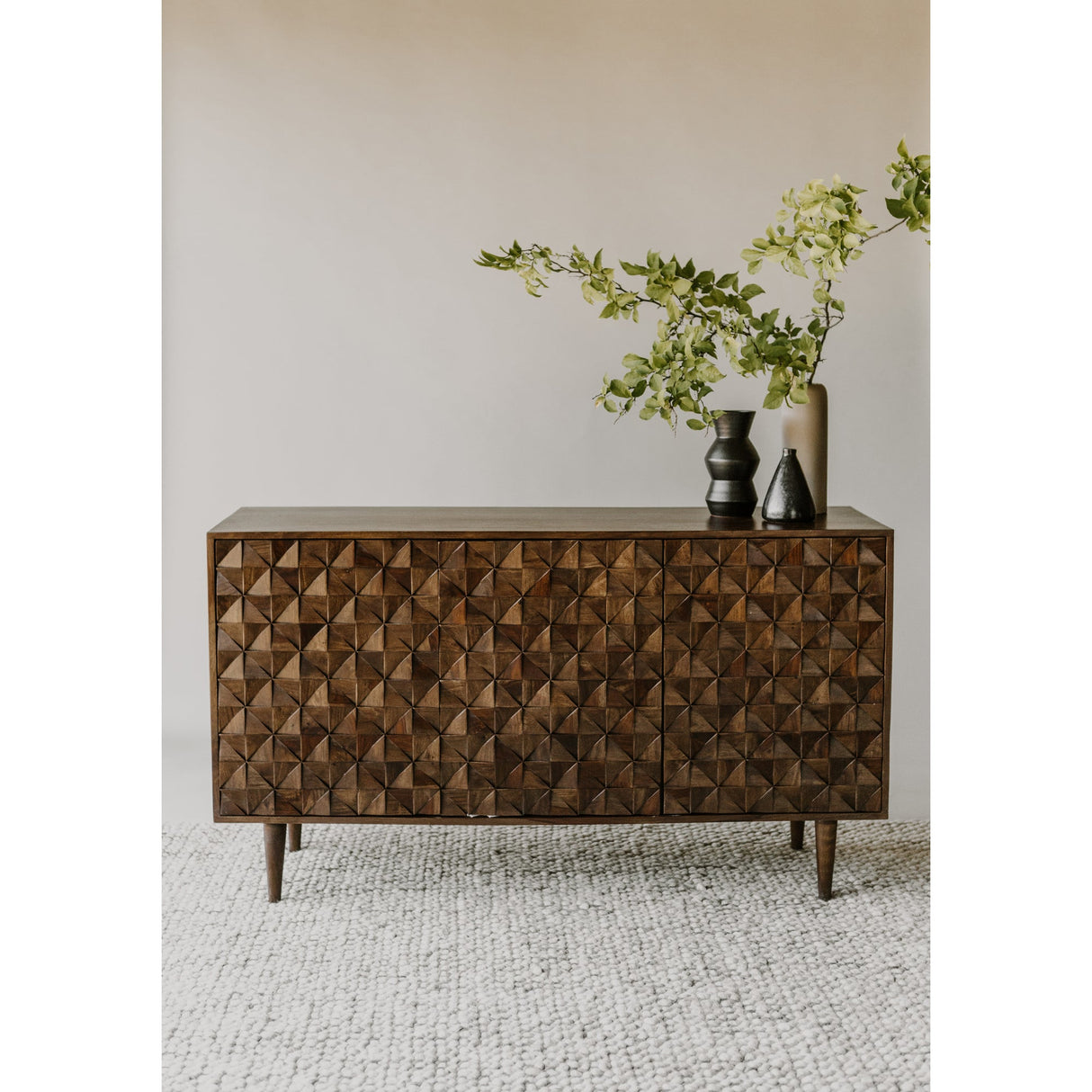 Pablo Dark Brown 3 Door Sideboard by Moe's Home at Eve Furniture