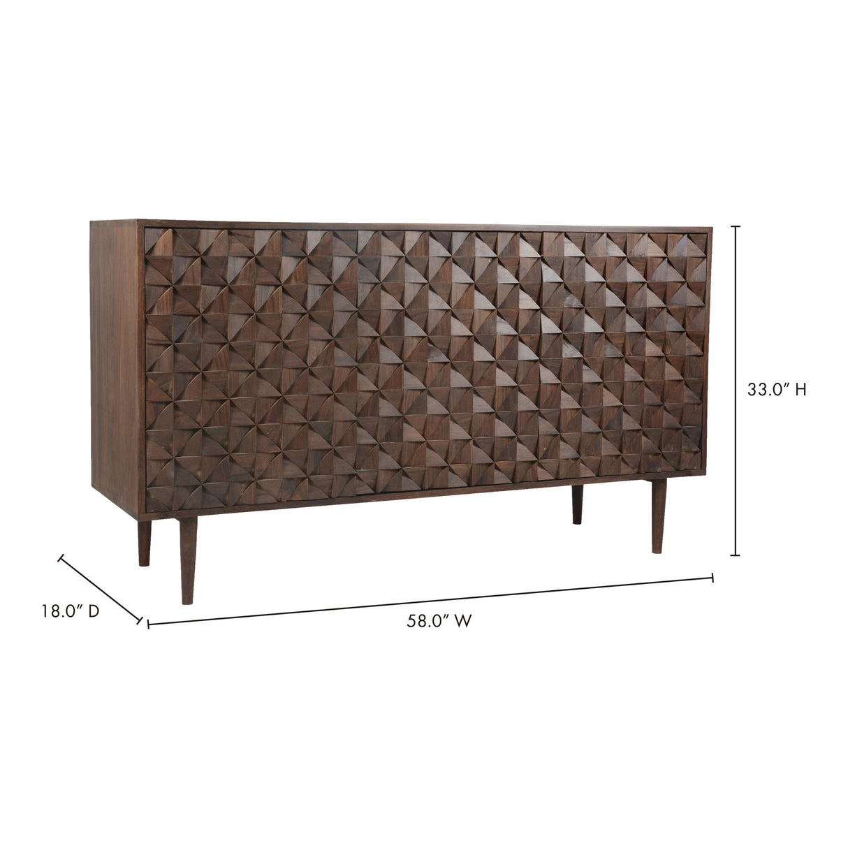 Pablo Dark Brown 3 Door Sideboard by Moe's Home at Eve Furniture