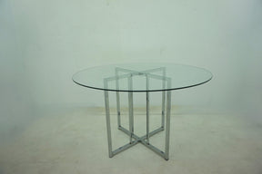 Pace Chrome 48-inch Round Glass Top Dining Table by Coaster at Eve Furniture