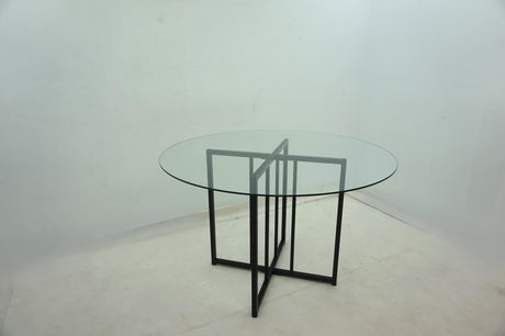 Pace Matte Black 48-inch Round Glass Top Dining Table by Coaster at Eve Furniture